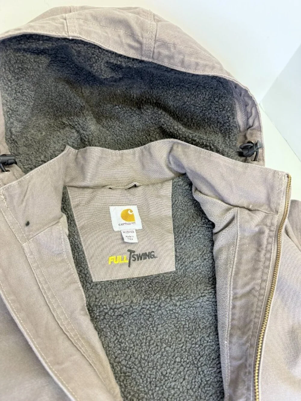 Carhartt Canvas Jacket Youth Childrens Medium 8 10 Caldwell Sherpa Lined Hooded